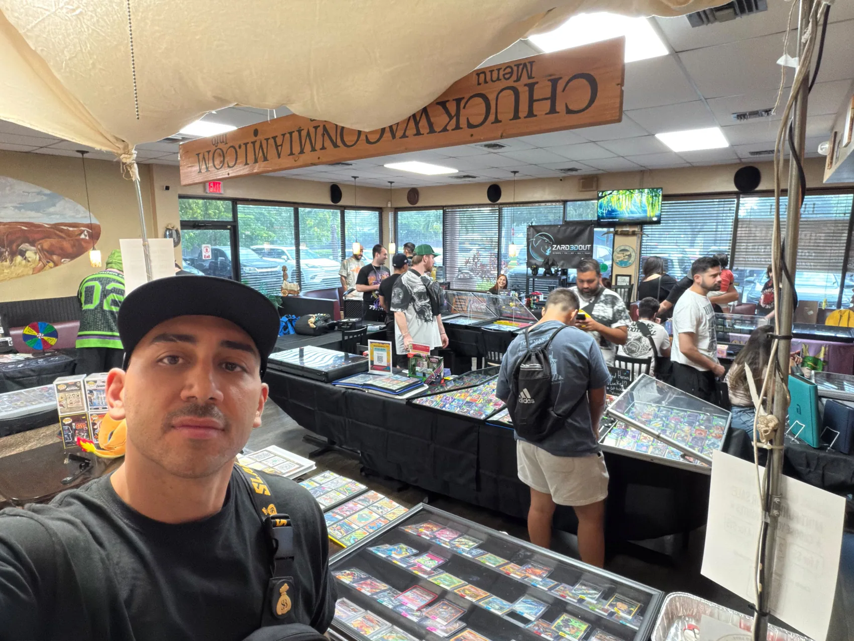 Collectors and vendors at the restaurant